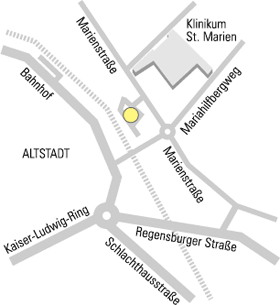 Lage und Anfahrt Praxis Dr. Walter Schindler, Amberg